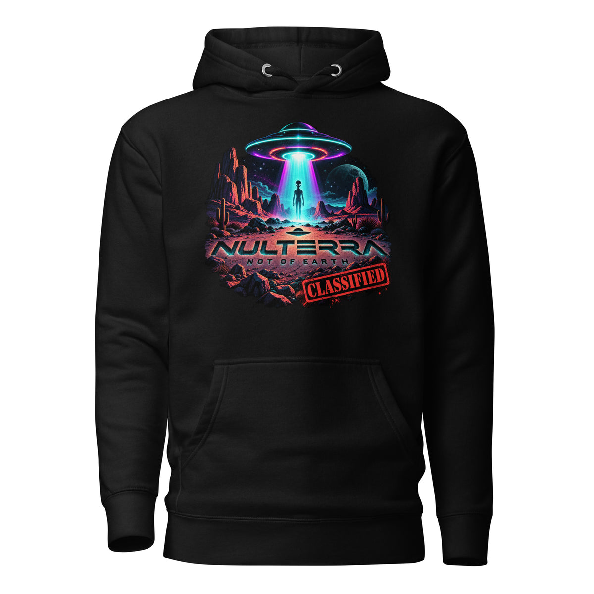 NULTERRA Classified Alien UFO Encounter hoodie in black