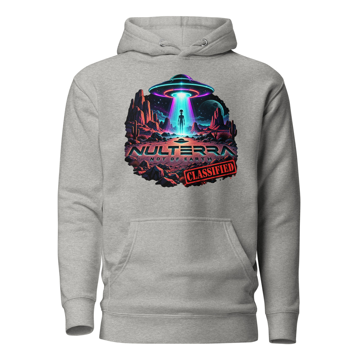 NULTERRA Classified Alien UFO Encounter hoodie in carbon grey