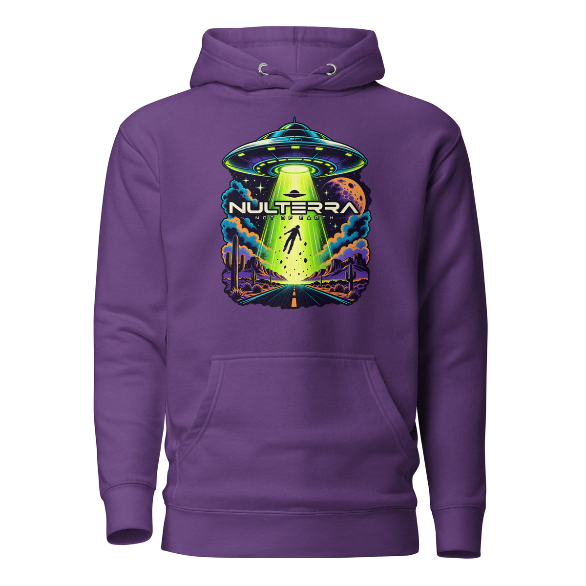 Desert Abduction Alien UFO Hoodie in purple by Nulterra
