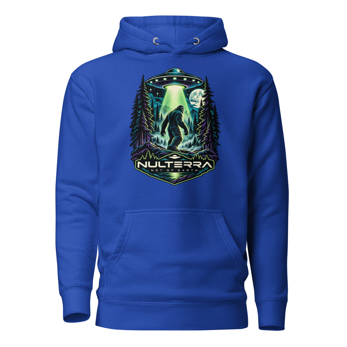 Nulterra Bigfoot Encounter UFO Hoodie in team royal blue, front view