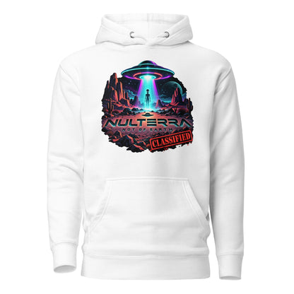 NULTERRA Classified Alien UFO Encounter hoodie in white