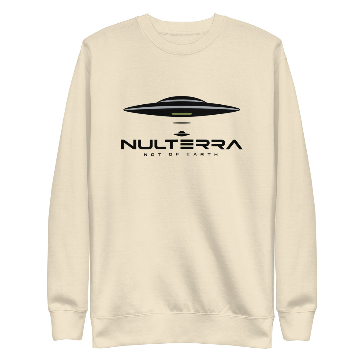 Nulterra UFO Signal Sweatshirt in Bone with black UFO logo