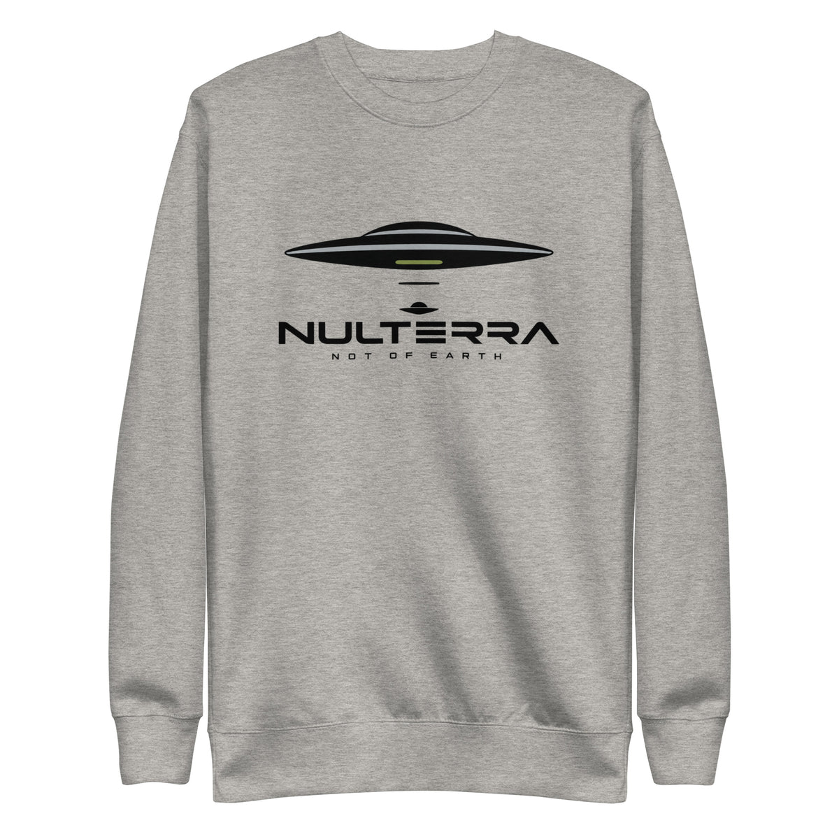 Nulterra UFO Signal Sweatshirt in Carbon Grey with black UFO logo
