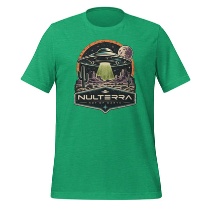 Nulterra Desert Signal UFO T-Shirt in Heather Kelly with retro alien desert graphic