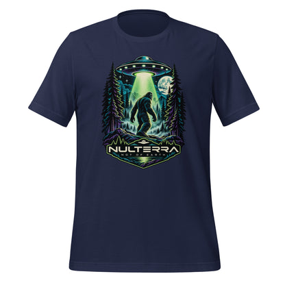 Nulterra Bigfoot Encounter UFO T-Shirt in navy, front view