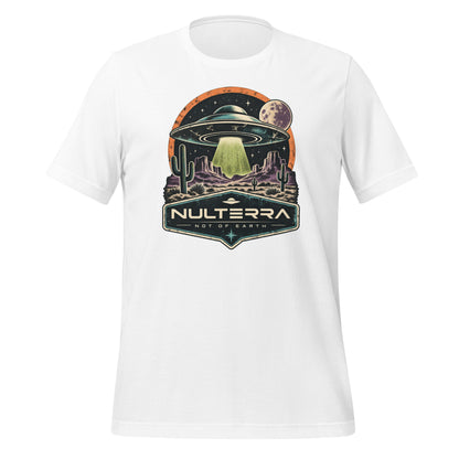 Nulterra Desert Signal UFO T-Shirt in White with retro alien desert graphic