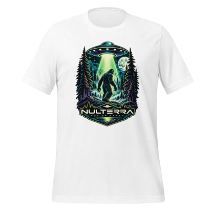 Nulterra Bigfoot Encounter UFO T-Shirt in white, front view