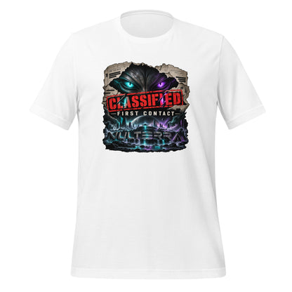 NULTERRA Classified First Contact alien UFO T-shirt in white