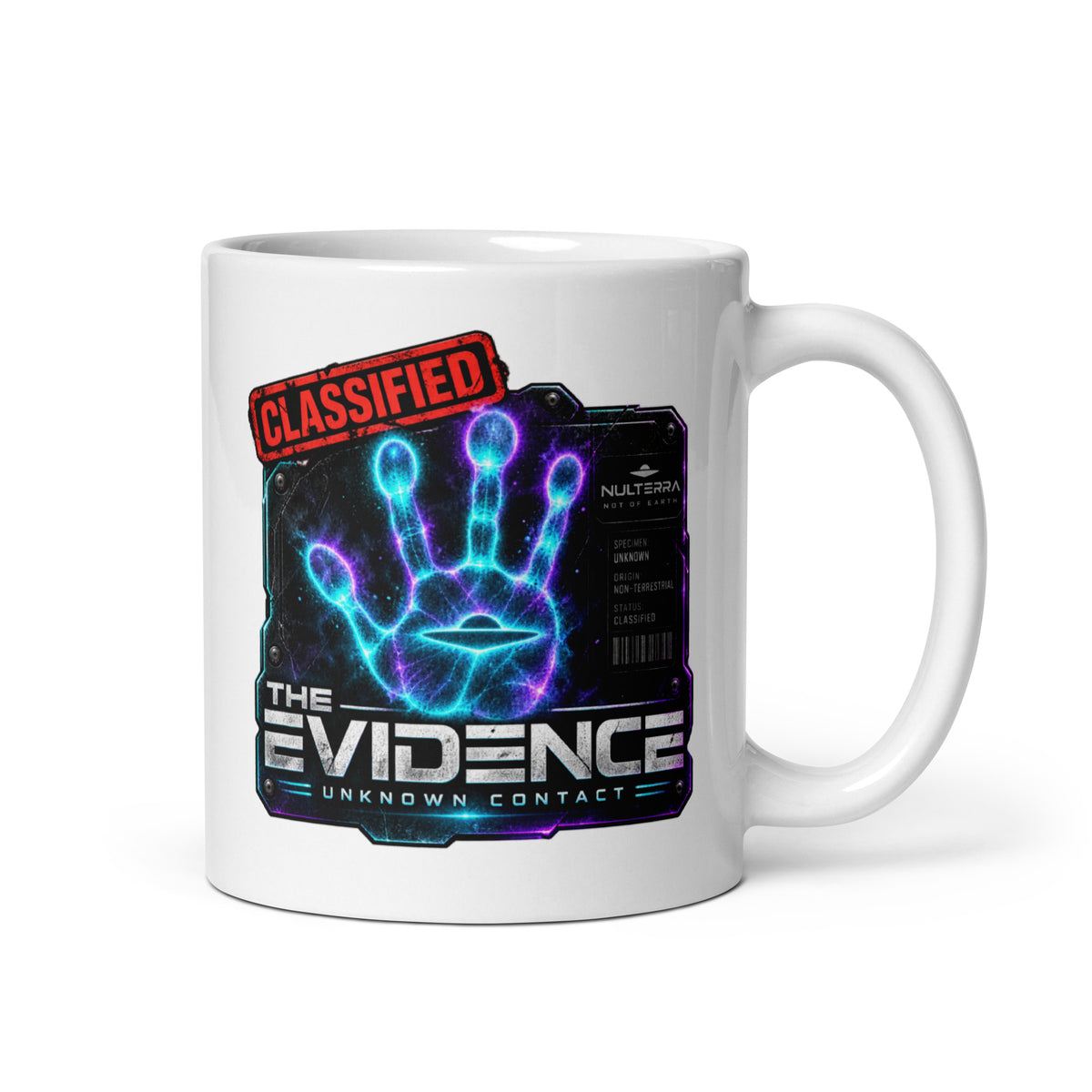 NULTERRA The Evidence alien UFO ceramic mug